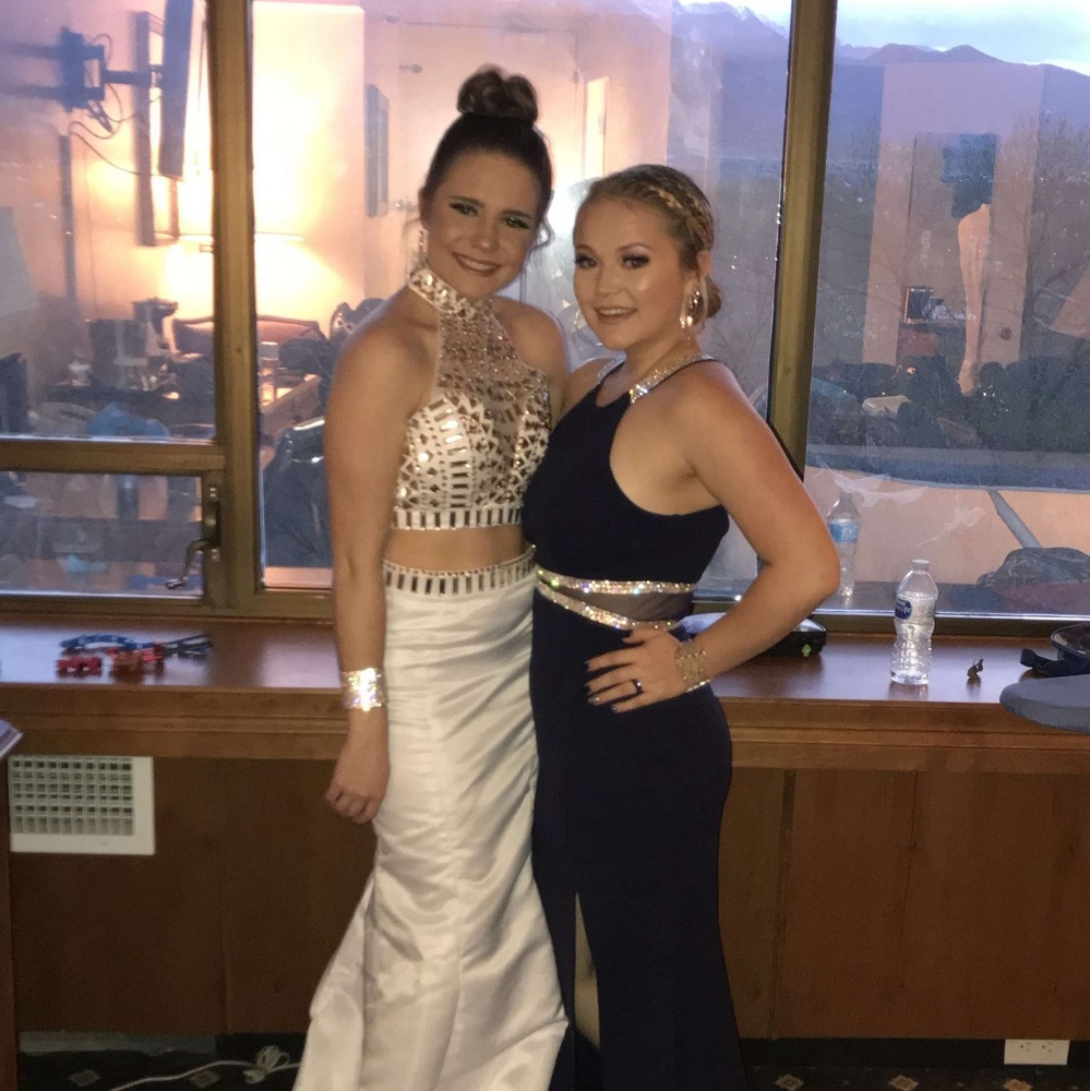 prom/ pageant Dress / Rose Gold/ Gold / White